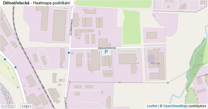 Dělostřelecká - mapa podnikání