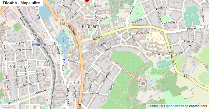 Dlouhá - mapa ulice
