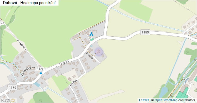 Dubová - mapa podnikání