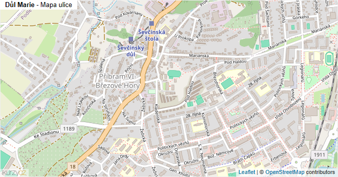 Důl Marie - mapa ulice