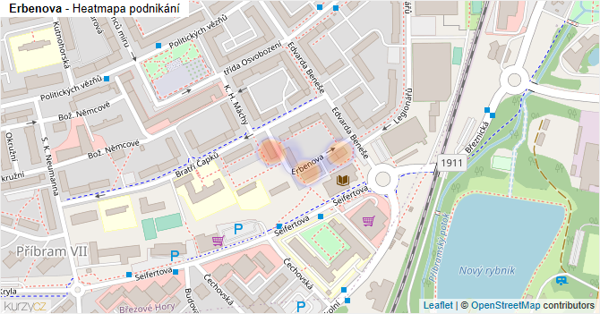 Erbenova - mapa podnikání