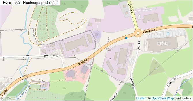 Evropská - mapa podnikání