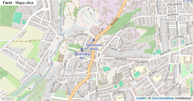 Farní - mapa ulice