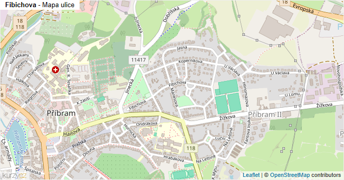 Fibichova - mapa ulice