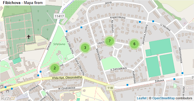 Fibichova - mapa firem