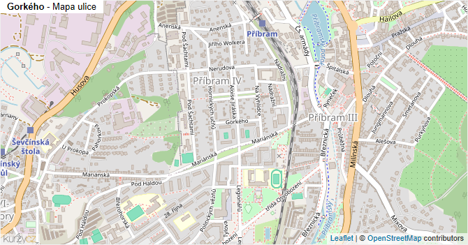 Gorkého - mapa ulice