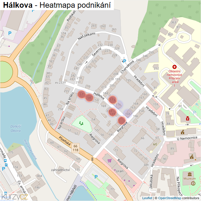 Mapa Hálkova - Firmy v ulici.