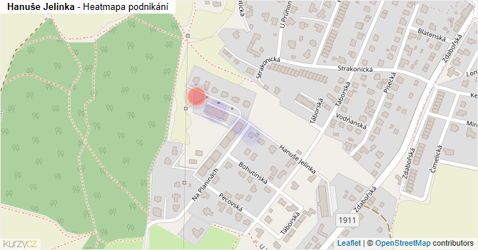 Hanuše Jelínka - mapa podnikání