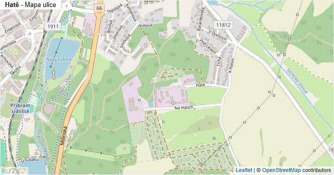 Hatě - mapa ulice