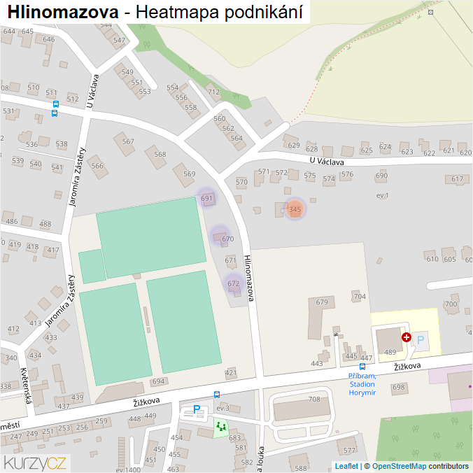 Mapa Hlinomazova - Firmy v ulici.