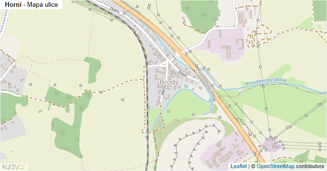 Horní - mapa ulice