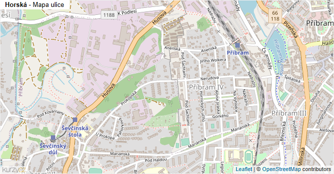 Horská - mapa ulice