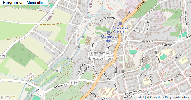 Horymírova - mapa ulice