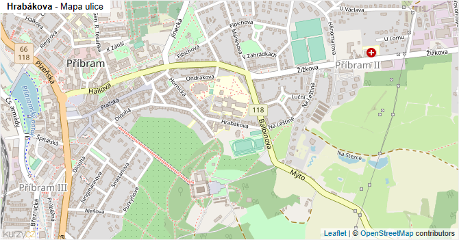 Hrabákova - mapa ulice