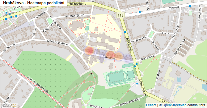 Hrabákova - mapa podnikání