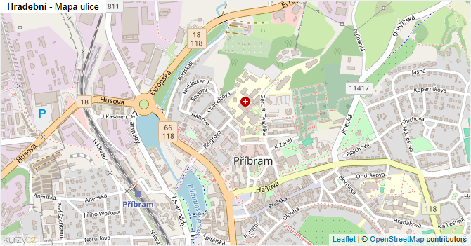 Hradební - mapa ulice