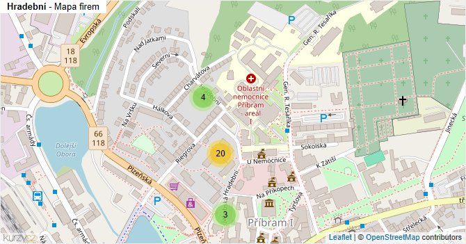 Hradební - mapa firem