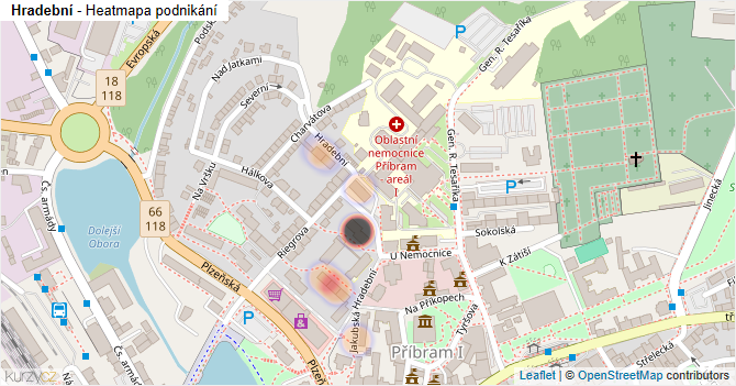 Hradební - mapa podnikání