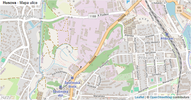 Husova - mapa ulice