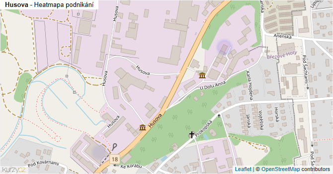 Husova - mapa podnikání