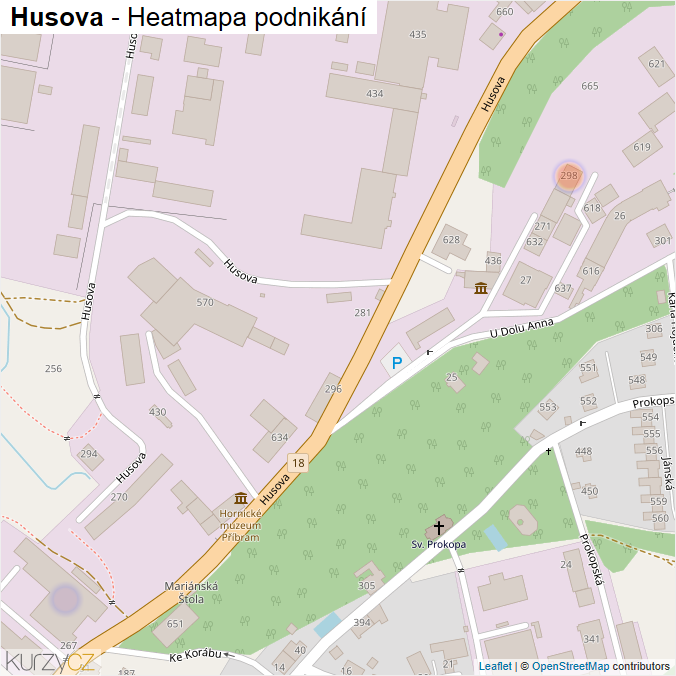 Mapa Husova - Firmy v ulici.