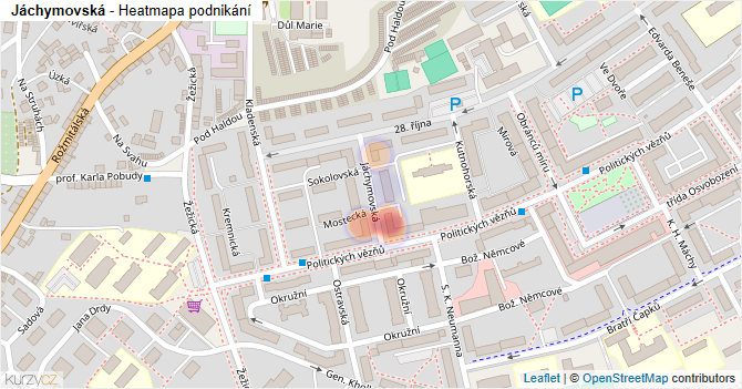Jáchymovská - mapa podnikání