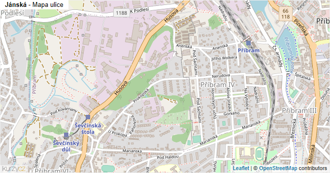 Jánská - mapa ulice
