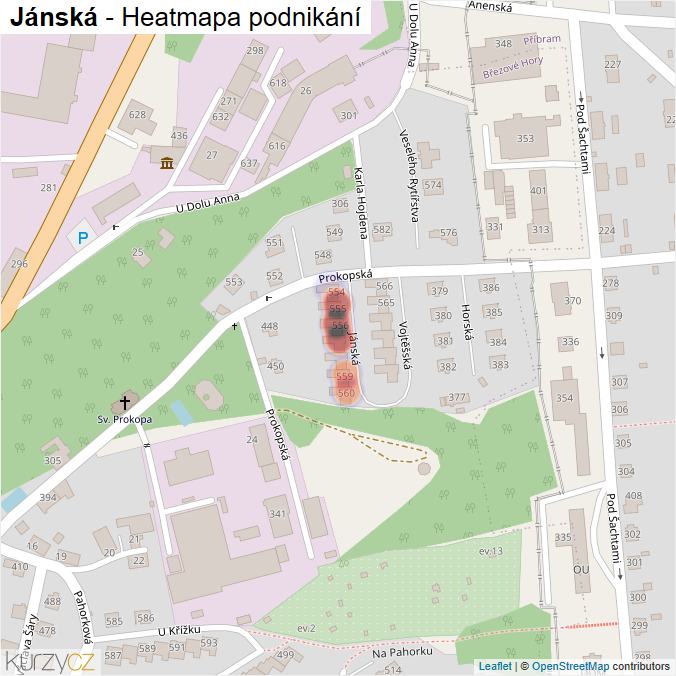 Mapa Jánská - Firmy v ulici.
