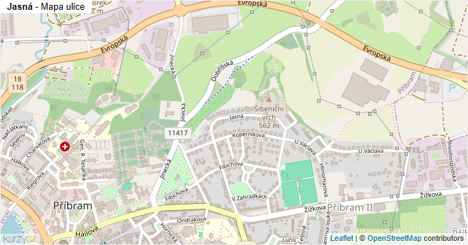 Jasná - mapa ulice