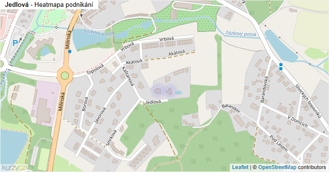 Jedlová - mapa podnikání