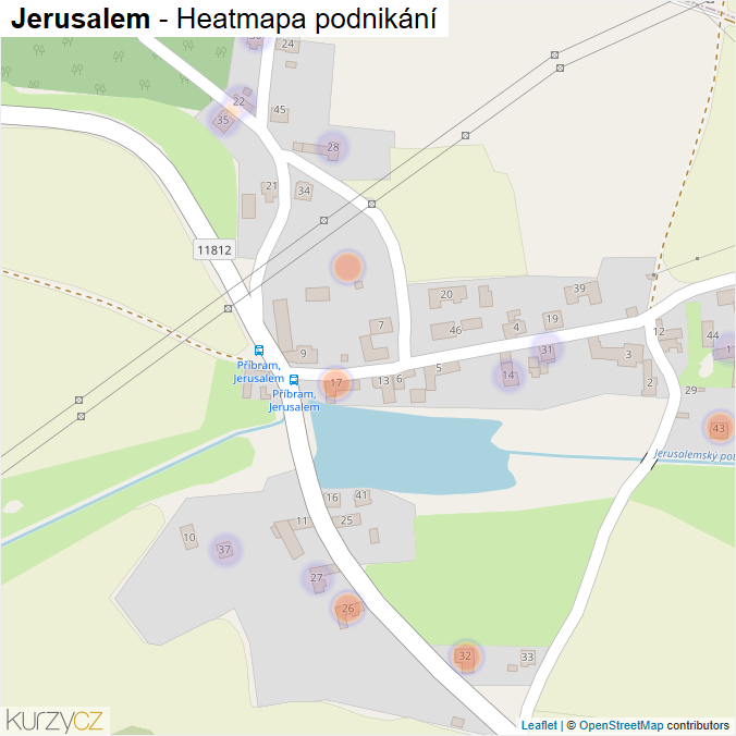 Mapa Jerusalem - Firmy v části obce.