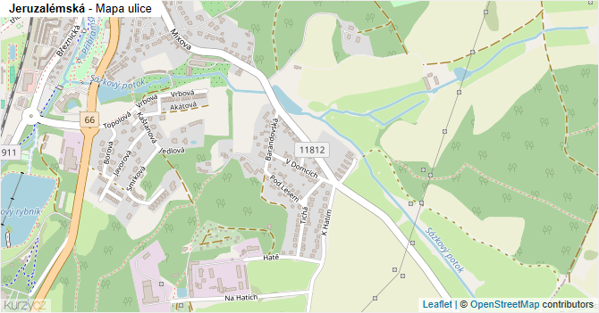 Jeruzalémská - mapa ulice