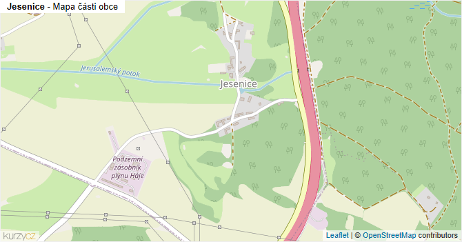 Jesenice - mapa části obce