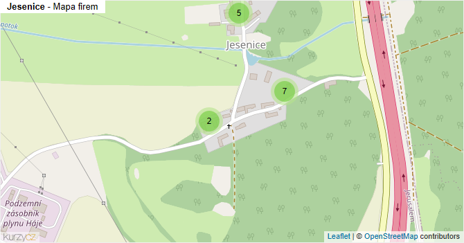 Jesenice - mapa firem