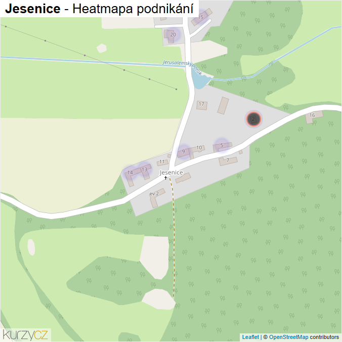 Mapa Jesenice - Firmy v části obce.