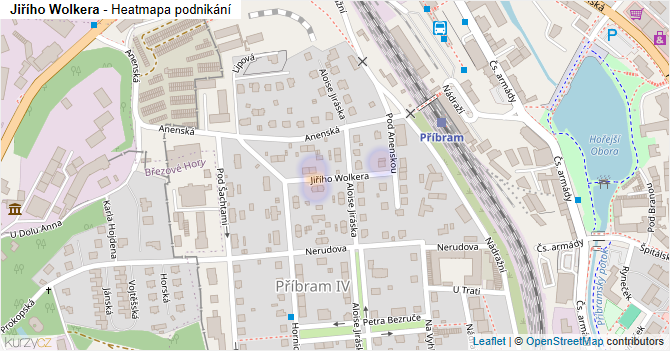 Jiřího Wolkera - mapa podnikání