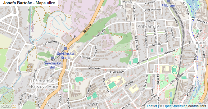 Josefa Bartoše - mapa ulice