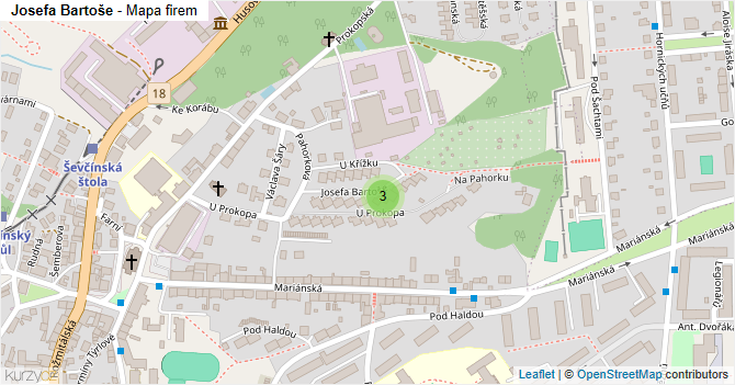 Josefa Bartoše - mapa firem