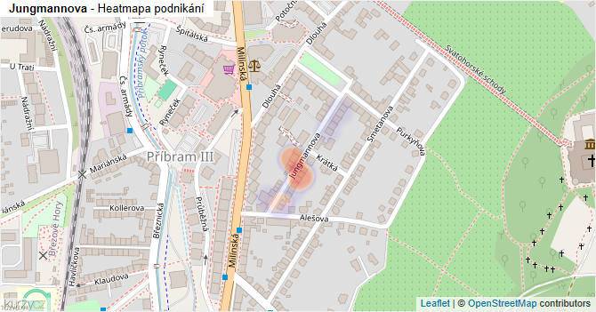 Jungmannova - mapa podnikání