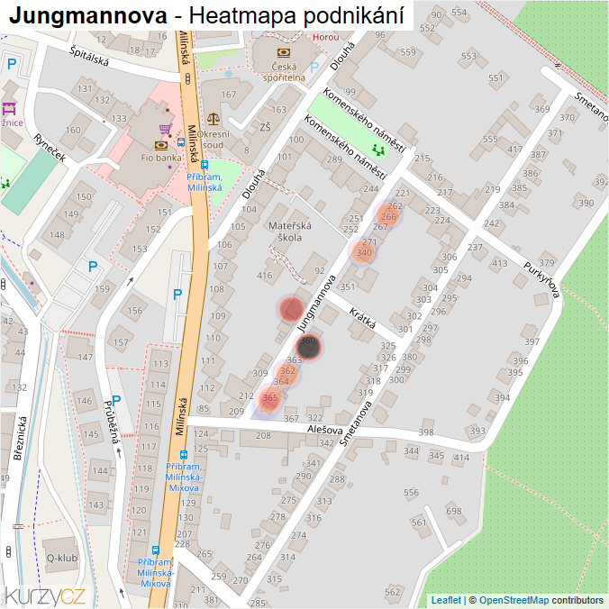 Mapa Jungmannova - Firmy v ulici.