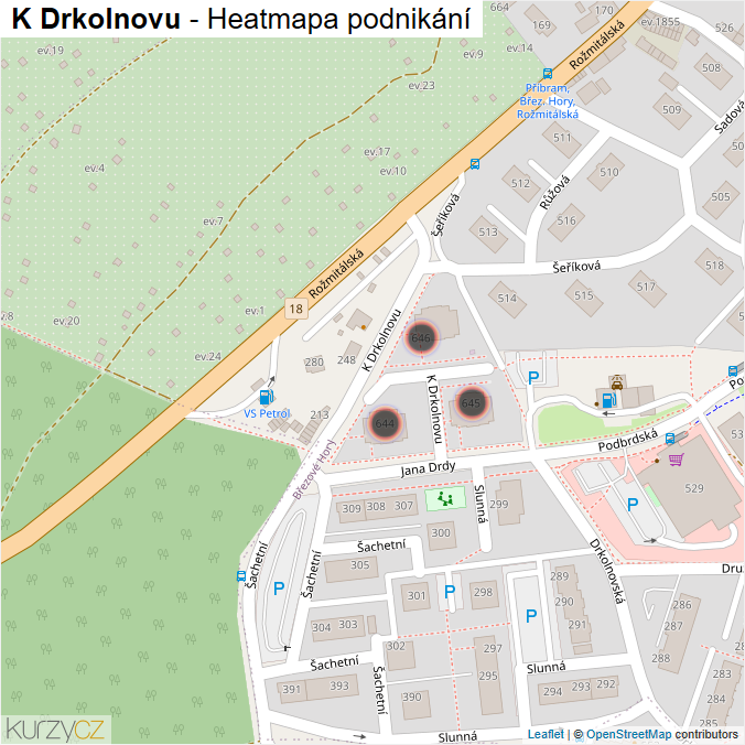 Mapa K Drkolnovu - Firmy v ulici.