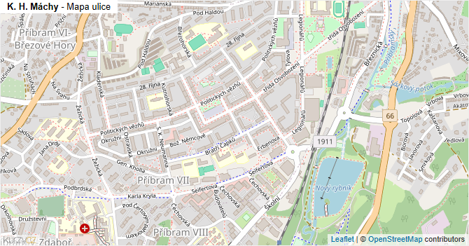 K. H. Máchy - mapa ulice