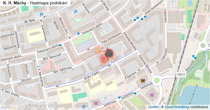 K. H. Máchy - mapa podnikání