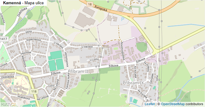 Kamenná - mapa ulice