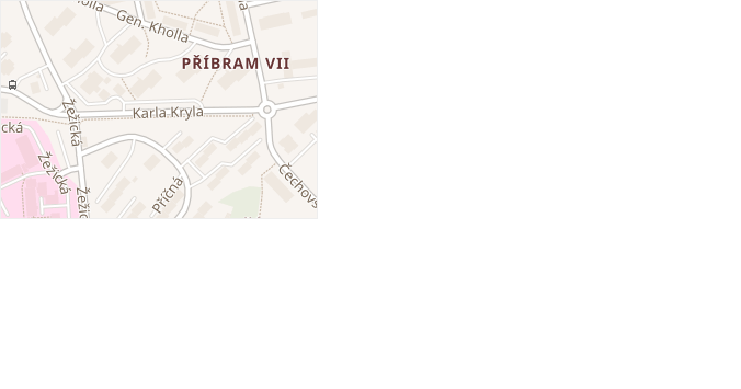 Karla Kryla v obci Příbram - mapa ulice