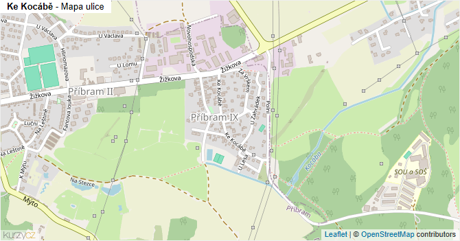 Ke Kocábě - mapa ulice