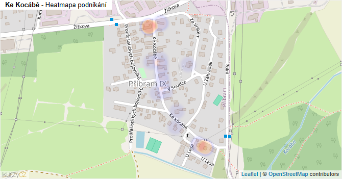 Ke Kocábě - mapa podnikání