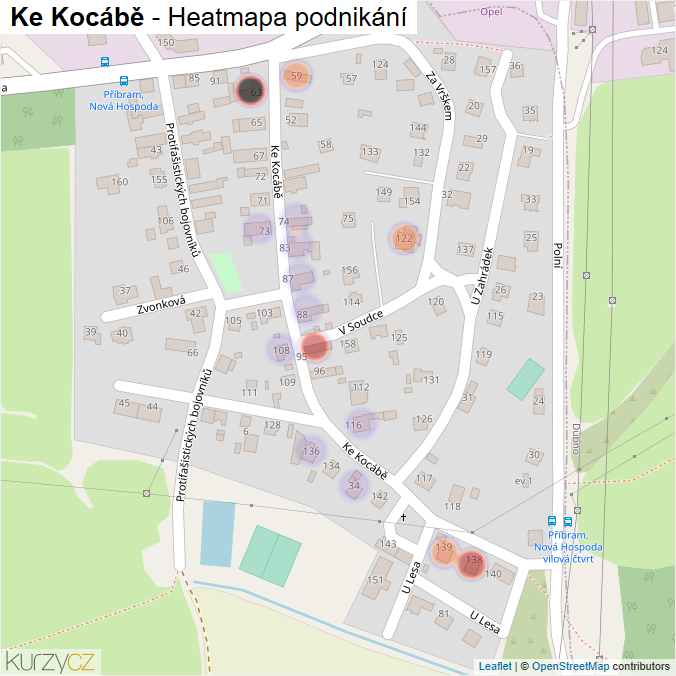 Mapa Ke Kocábě - Firmy v ulici.