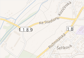 Ke Stadionu v obci Příbram - mapa ulice
