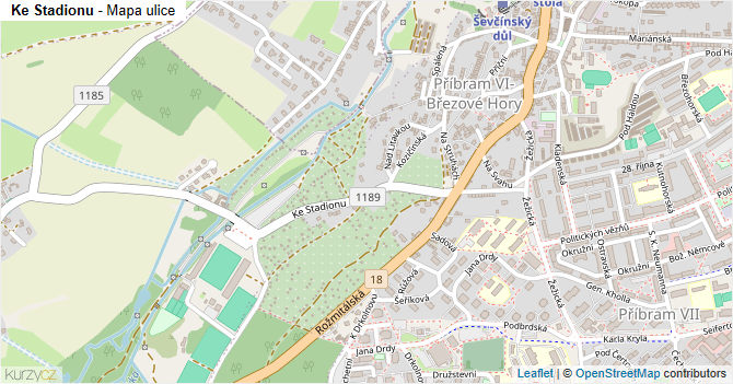 Ke Stadionu - mapa ulice